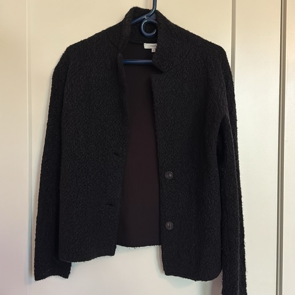 VINCE Bouclé Sweater Blazer - Black - Picture 5 of 8